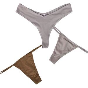 SKIMS Lot of 3 Cotton Jersey Thong Panties Bundle 4X New